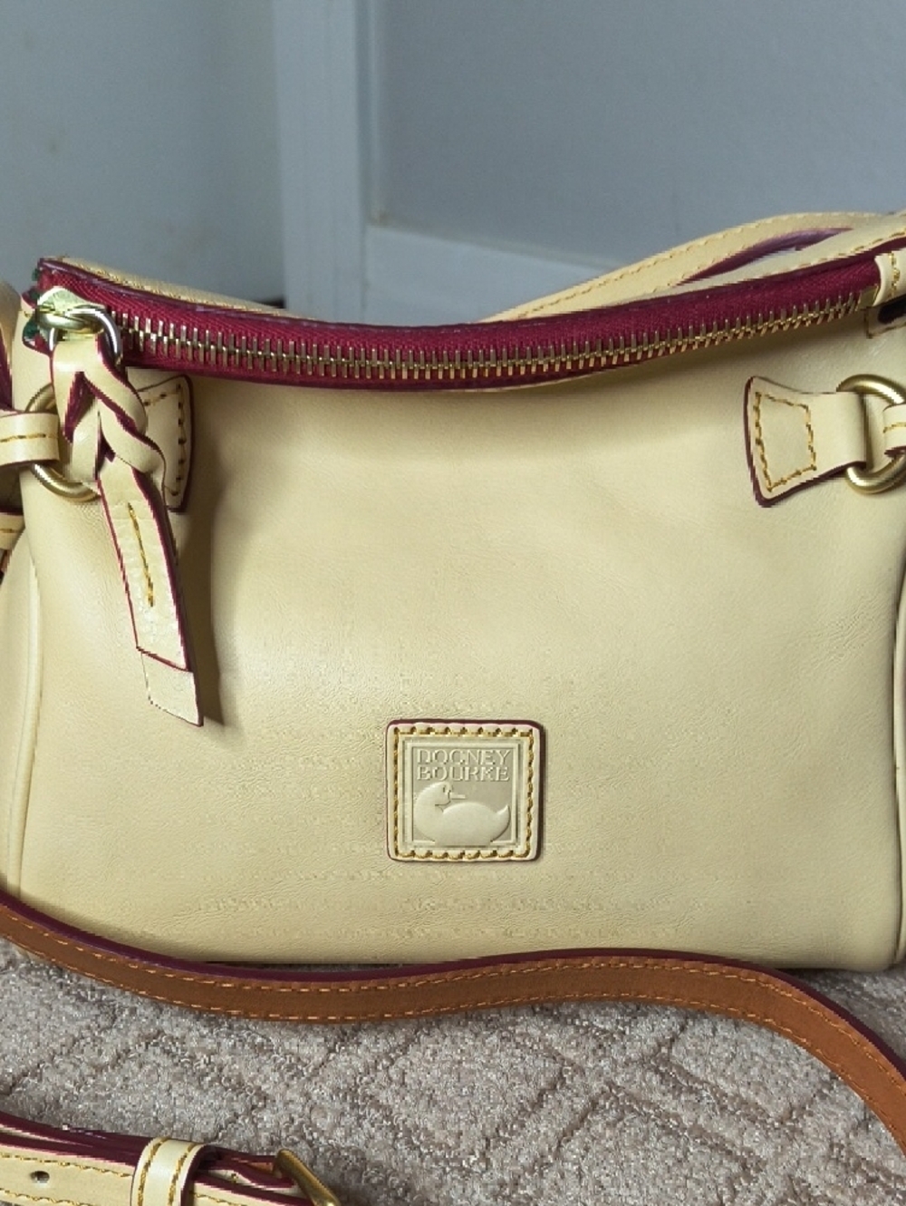 Dooney & Bourke Mini Zip Florentine Crossbody In Bone - Picture 12 of 12